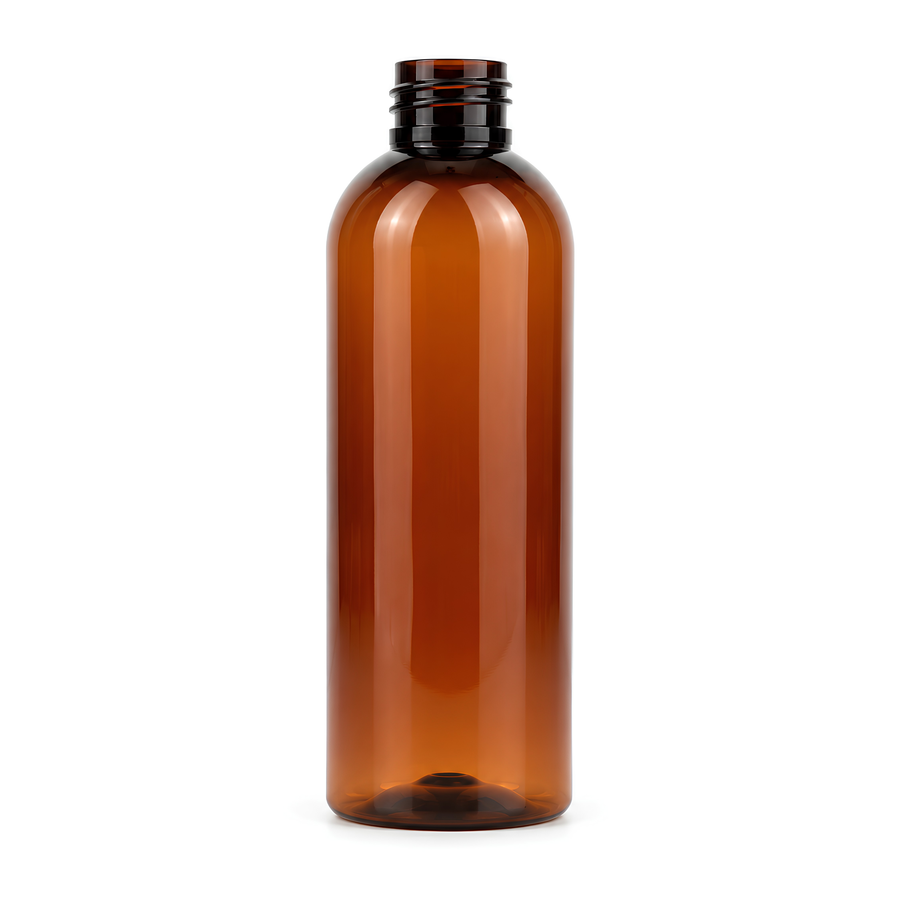 100ml PET Boston Tall Bottle (20mm neck) - No Closure - Amber