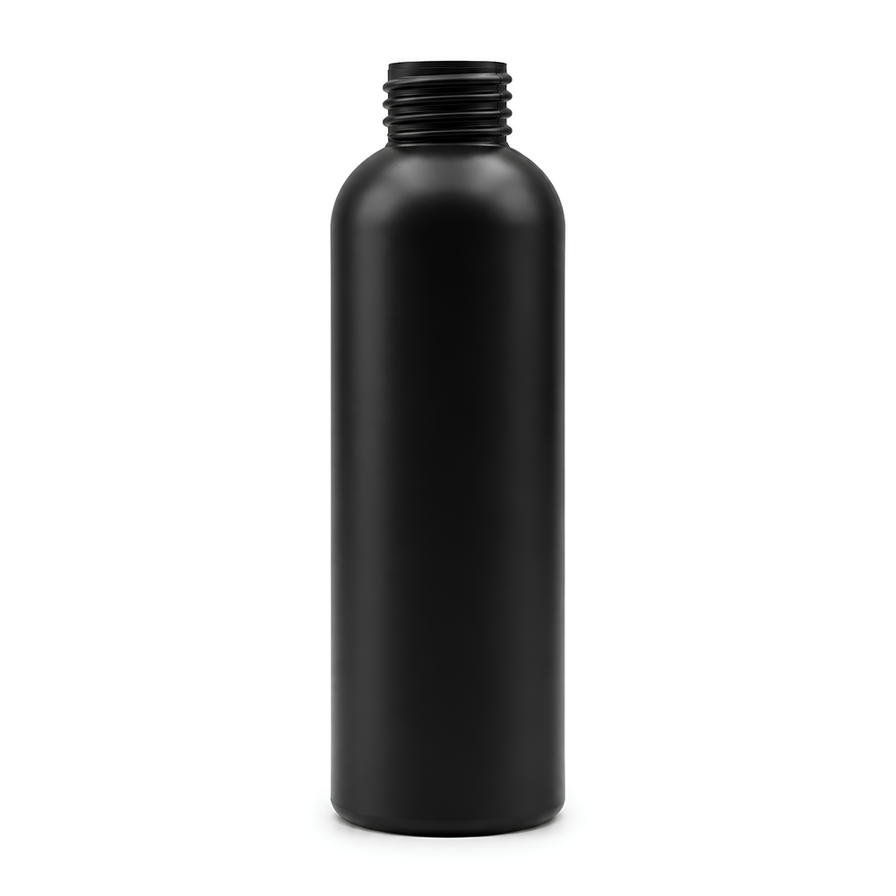 125ml HDPE Boston Tall Bottle (24mm neck) - No Closure - Black