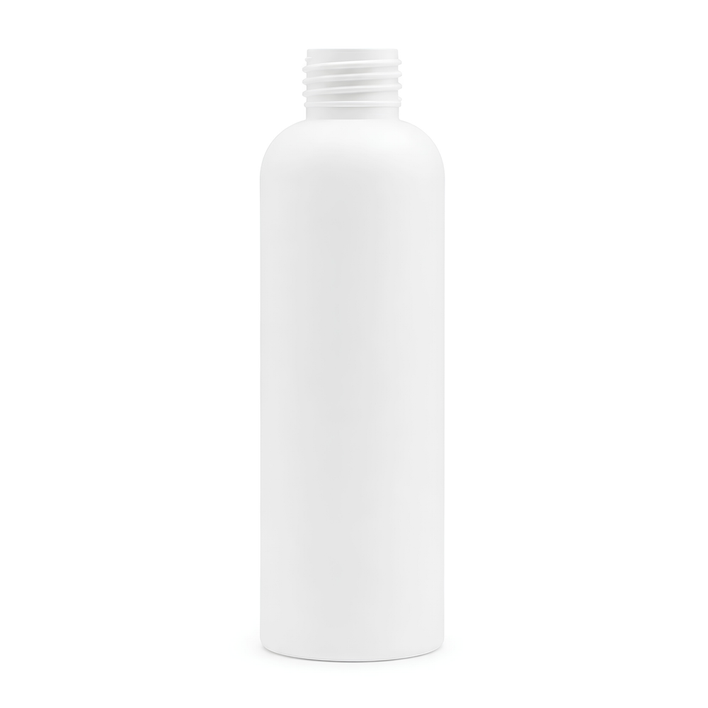 125ml HDPE Boston Tall Bottle (24mm neck) - No Closure - White