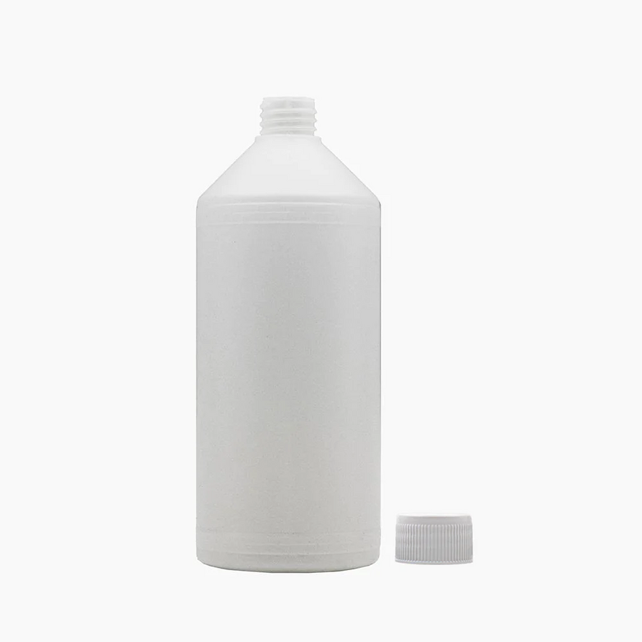 1L HDPE Bottle (28mm neck) - With Closure - Natural