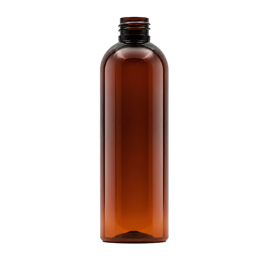 200ml PET Boston Tall Bottle (24mm neck) - No Closure - Amber