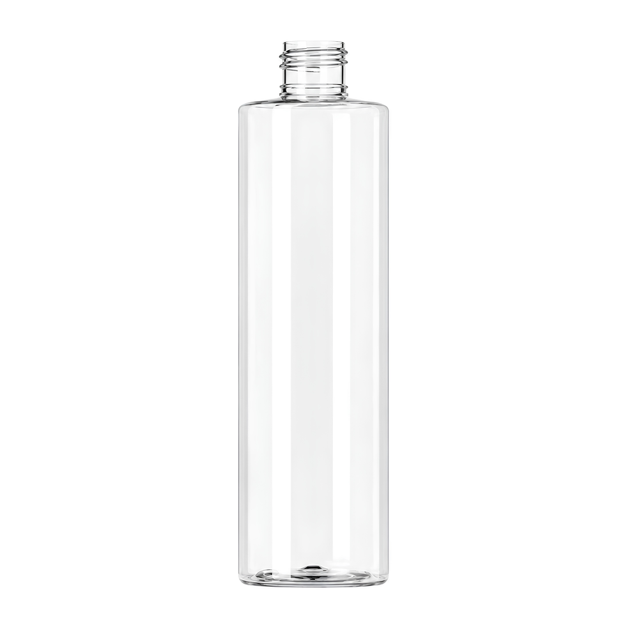 250ml PET Sharp Cylindrical Bottle (24mm neck) - No Closure - Clear
