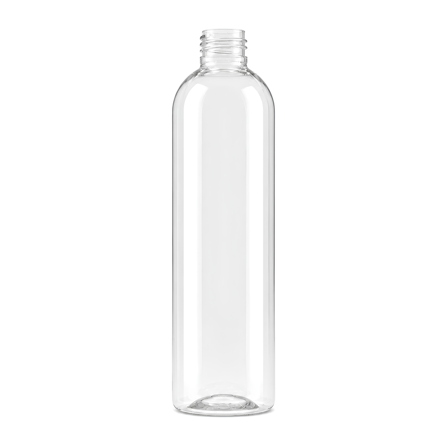 300ml PET Boston Tall Bottle (24mm neck) - No Closure - Clear