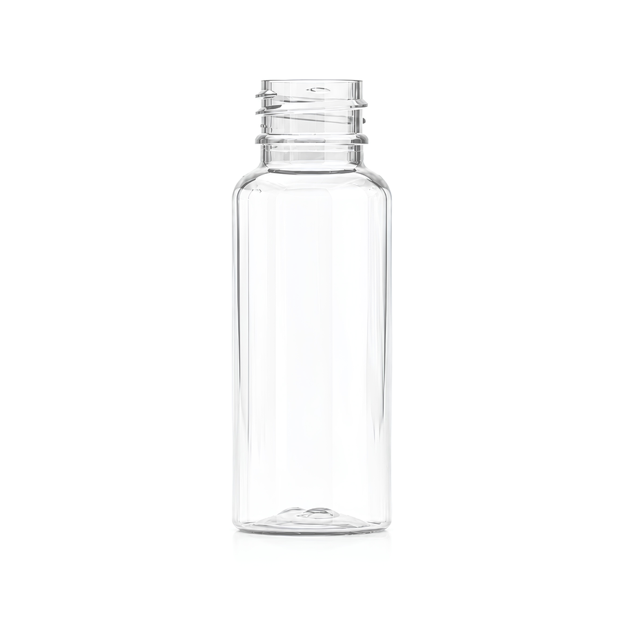 30ml PET Boston Tall Bottle (20mm neck) - No Closure - Clear