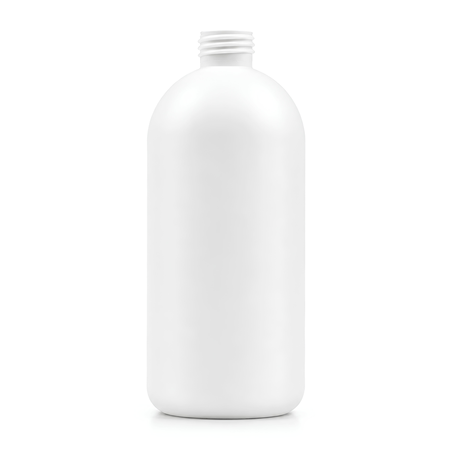 500 ml HDPE Boston Bottle (24 mm neck) - No Closure - White