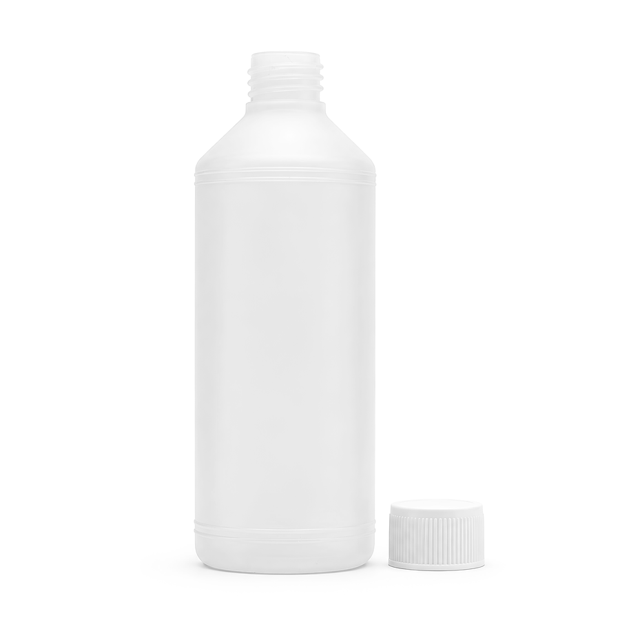 500 ml HDPE Bottle (28 mm neck) - With Closure - Natural