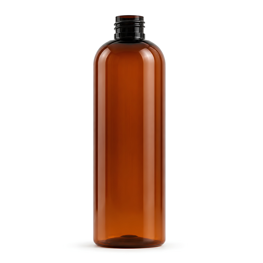 500 ml PET Boston Tall Bottle (24 mm neck) - No Closure - Amber