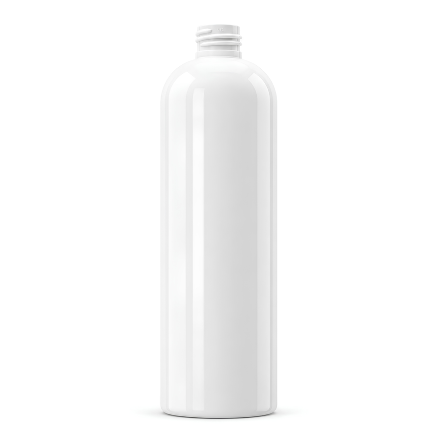 500 ml PET Boston Tall Bottle (24 mm neck) - No Closure - Solid White