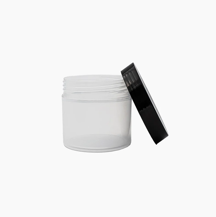 50 g Cosmetic Jar (50 mm neck) - Natural with Black Lid