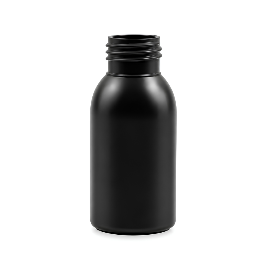 50ml HDPE Boston Bottle (24mm neck) - No Closure - Black