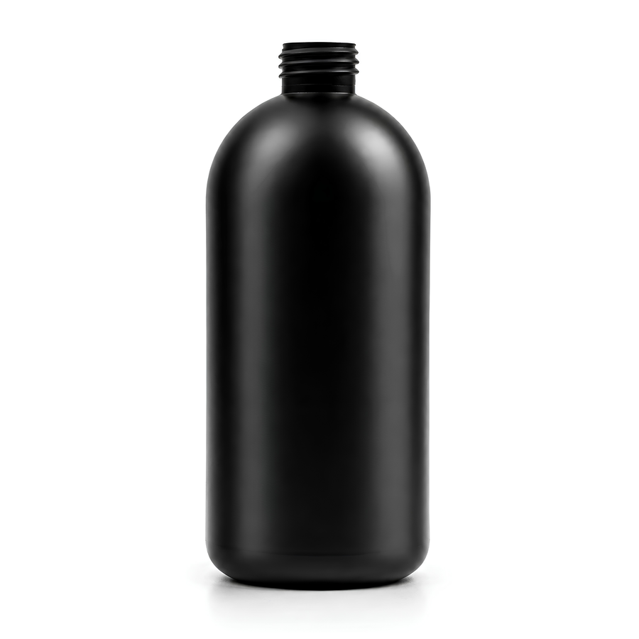 500 ml HDPE Boston Bottle (24 mm neck) - No Closure - Black