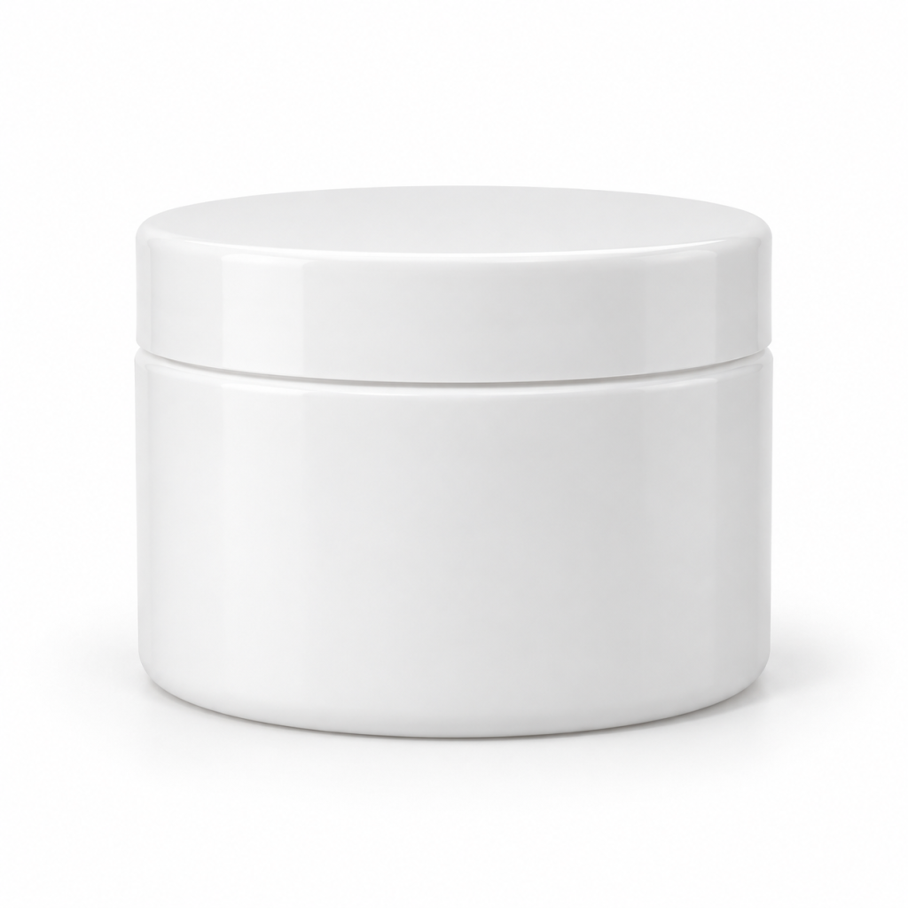 125 g Cosmetic Jar (65 mm neck) - White with White Lid