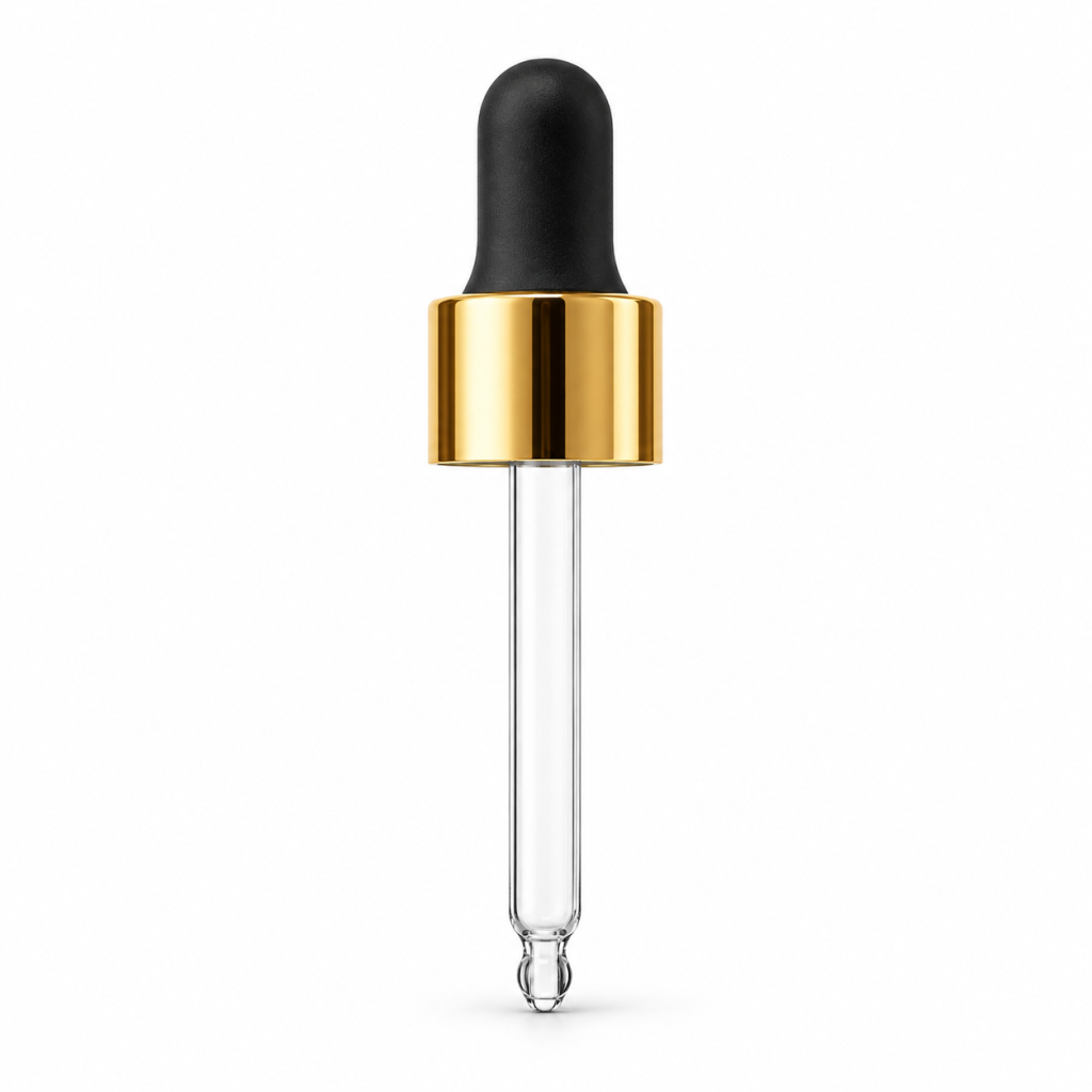 18mm Gold Collar Black Bulb Pipette - 30ml Bottle
