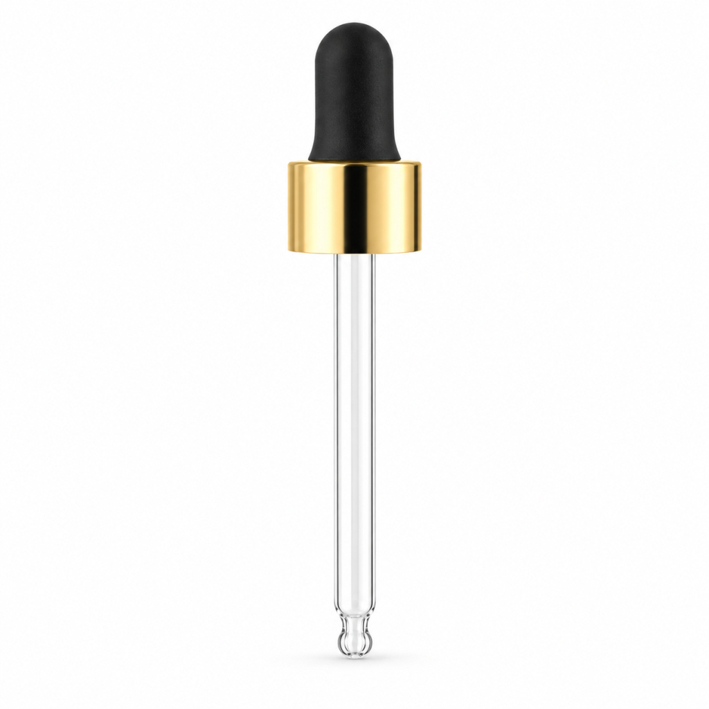 18mm Gold Collar Black Bulb Pipette - 50ml Bottle